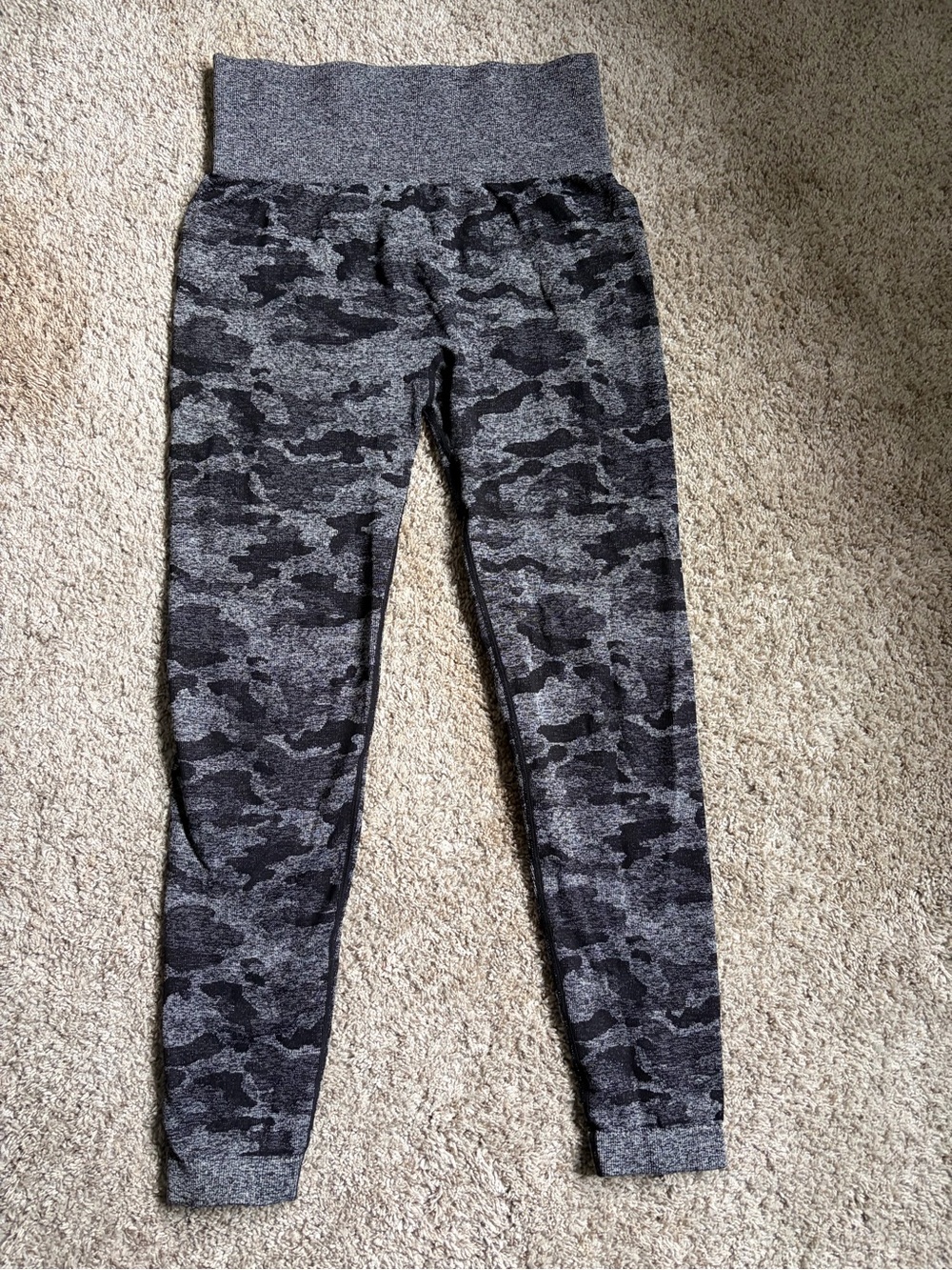 Amazon Women's Gray Camouflage High-Waist Leggings